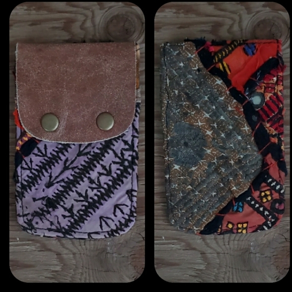 Free People Handbags - Free People Boho Embroidered Repurposed vtg banjara hippie Wallet card case
